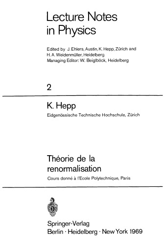 Theorie de la renormalisation