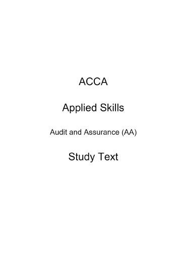 ACCA Audit and Assurance Kaplan 2024