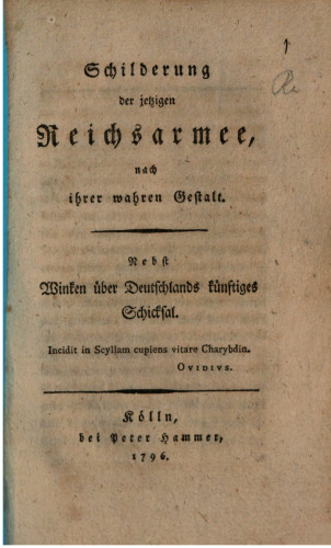 Schilderung der jetzigen Reichsarmee, nach ihrer wahren Gestalt