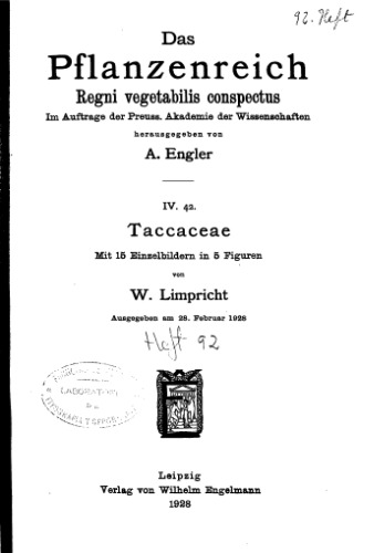 Pflanzenreich limpricht taccaceae