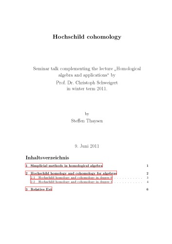 Hochschild cohomology [expository notes]