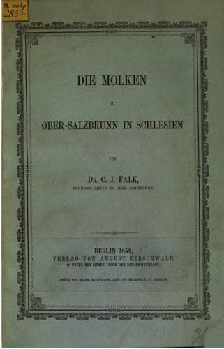 Die Molken zu Ober-Salzbrunn in Schlesien