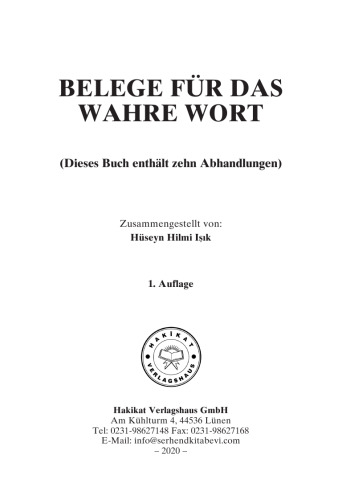 BELEGE FÜR DAS WAHRE WORT