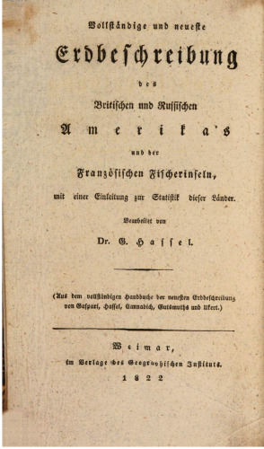 Vollständiges Handbuch der neuesten Erdbeschreibung