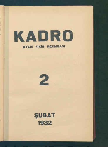 Aylık 
Kadro Dergisi: Aylık Fikir Mecmuası ()