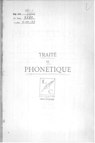 Traité de phonétique : avec 179 figures dans le texte