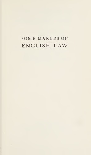Some Makers of English Law