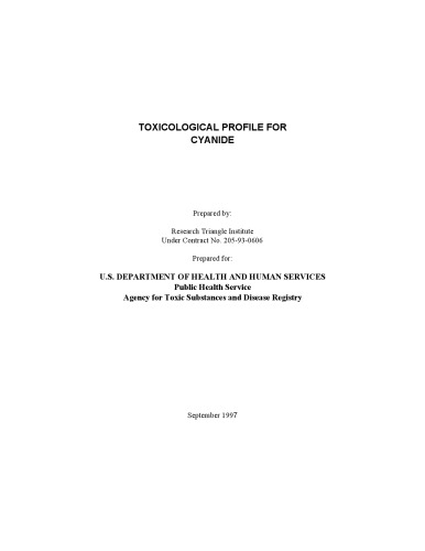 Toxicological profiles - Cyanide
