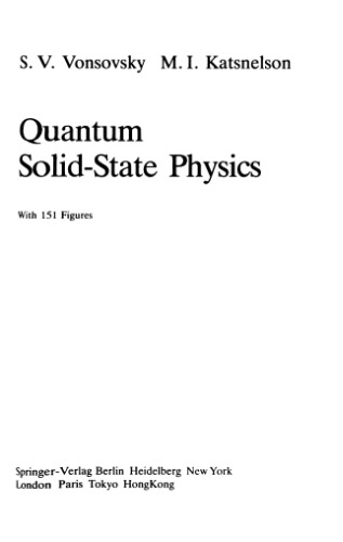 Quantum Solid-State Physics