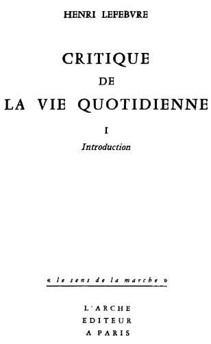 Critique de la vie quotidienne