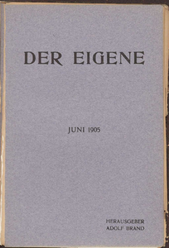 Der Eigene: Juni 1905