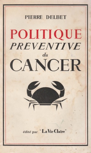 POLITIQUE PRÉVENTIVE DU CANCER CYTOPHYLAXIE