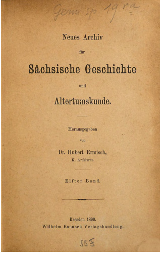 Neues Archiv für Sächsische Geschichte und Altertumskunde