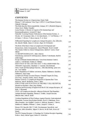 Annual Review of Immunology Volume 15 1997
