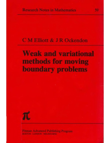 Weak and Variational Meths for Free, Moving Boundary Probs