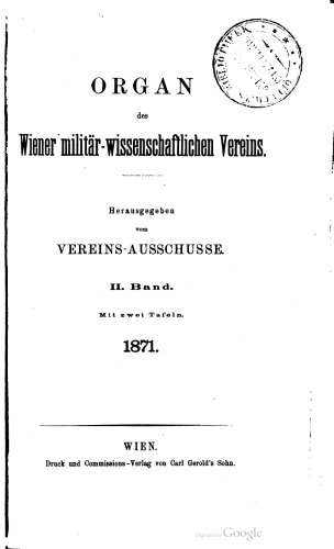 Organ des Wiener militär-wissenschaftlichen Vereins