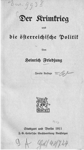 Der Krimkrieg und die österreichische Politik