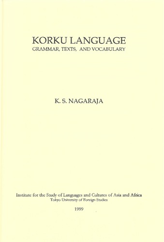 Korku Language: Grammar, Texts and Vocabulary