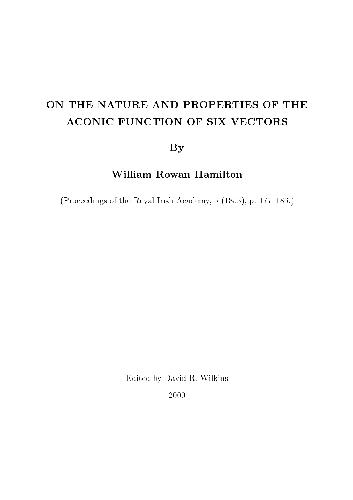 On the Nature and Properties of the AconicFunction of Six Vectors