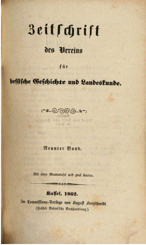 Zeitschrift des Vereins für hessische Geschichte und Landeskunde