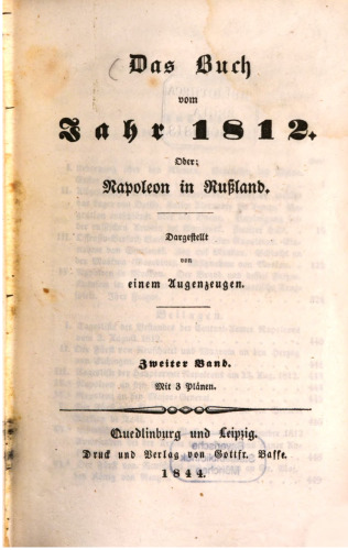 Das Buch vom Jahr 1812; oder: Napoleon in Rußland