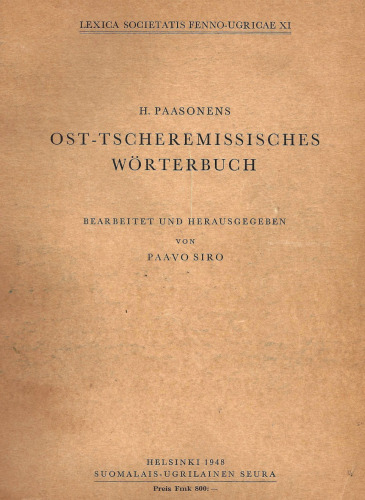 Ost-Tscheremissisches Wörterbuch
