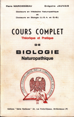 Cours complet de biologie naturopathique