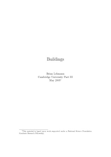 Buildings (Cambridge University Part III)