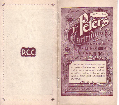 Peters Ammunition Price List - Janurary 1897