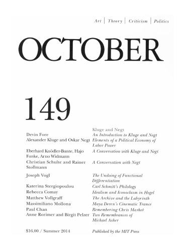 October Vol. 149, Summer 2014