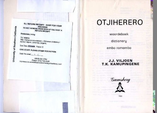OtjiHerero Woordeboek, Dictionary, Embo Romambo