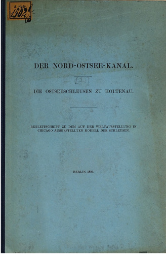 Die Ostseeschleusen zu Holtenau