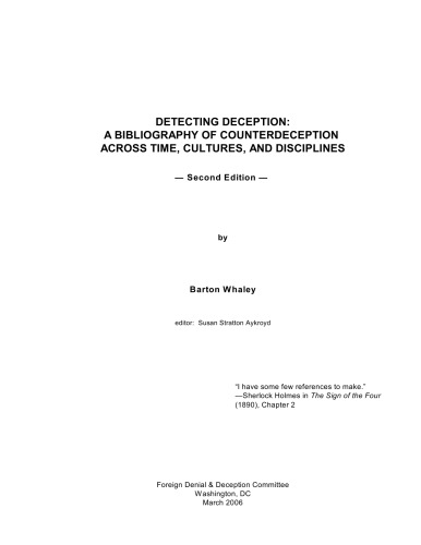 Detecting Deception: A Bibliography of Counterdeception