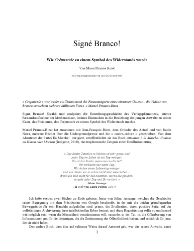 Signé Branco ! Wie Crépuscule zu einem Symbol des Widerstands wurde