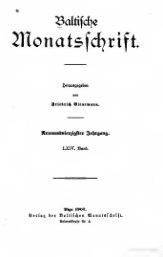 Baltische Monatsschrift