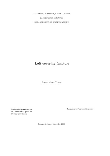 Left covering functors [PhD thesis]