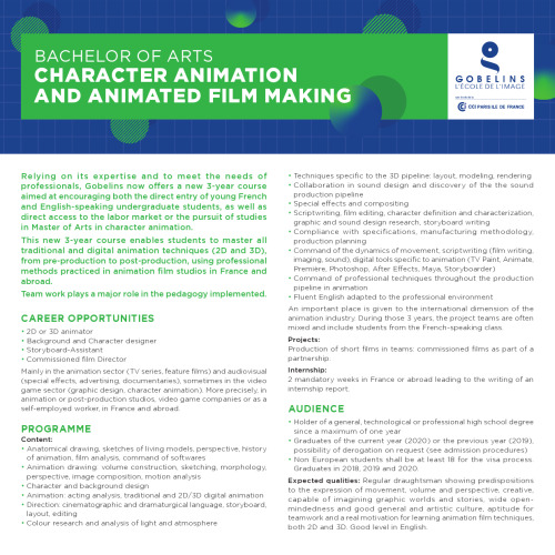 Bachelor of Arts Character Animation