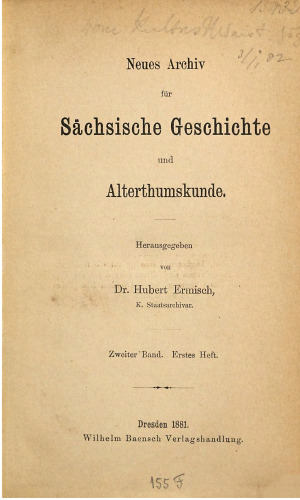 Neues Archiv für Sächsische Geschichte und Altertumskunde