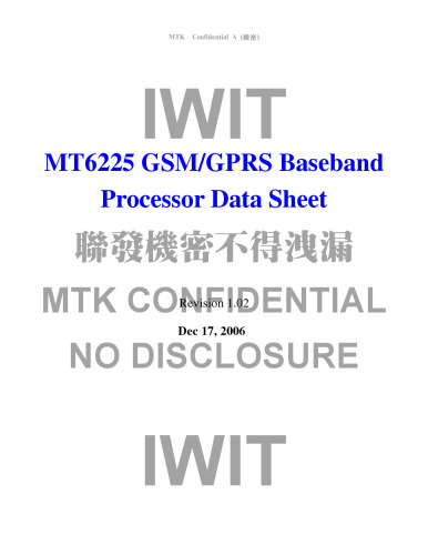 MT6225 GSM/GPRS Baseband Processor Data Sheet
