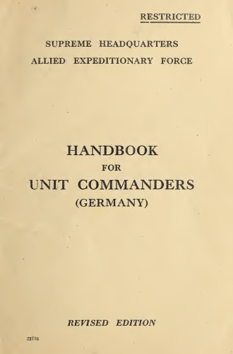 Handbook for unit commanders, Germany