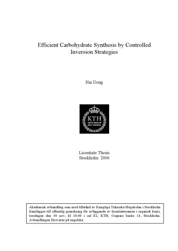 Efficient Carbohydrate Synthesis