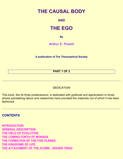 The Causal Body and The Ego