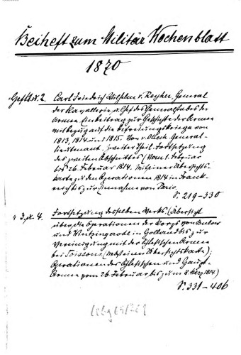 Beihefte zum Militär-Wochenblatt