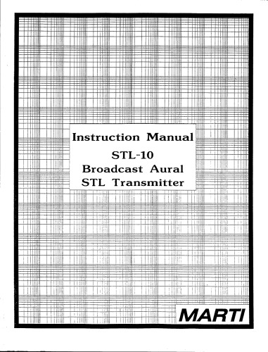 MARTI STL-10 Broadcast Aural STL Transmitter (broadcast radio)