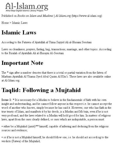 Islamic Laws