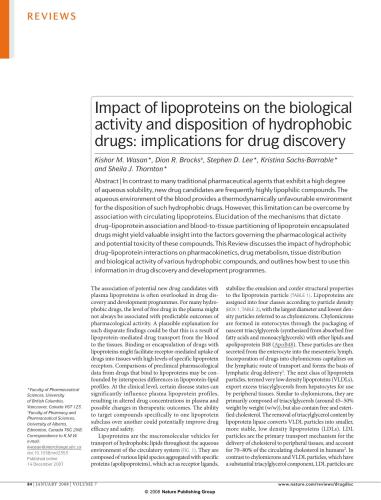 Nature reviews - Drug DiscoVery