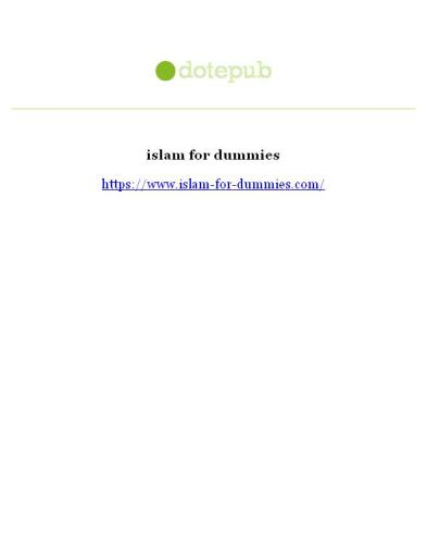 islam for dummies