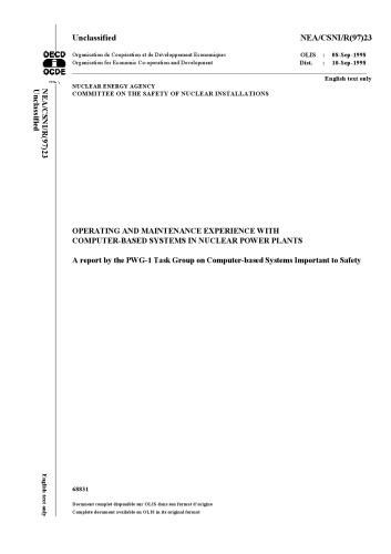 Experience with Computer-Based Systems in NPPs (csni-r1997-23)