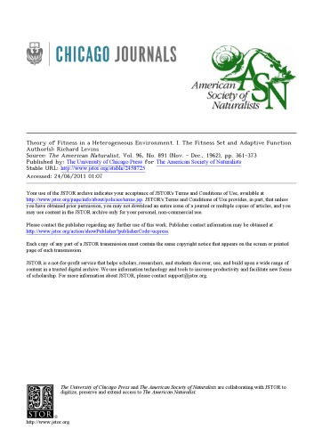 Theory of Fitness in a Heterogeneous Environment