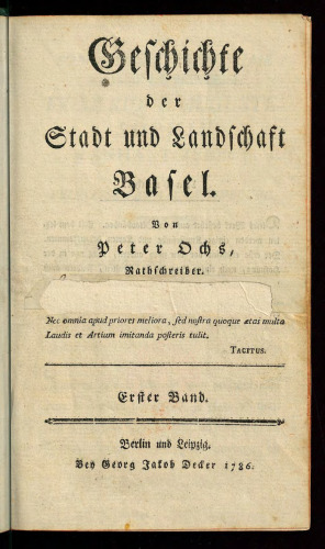 Geschichte der Stadt und Landschaft Basel